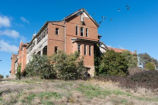 Fire damaged ruins of St. John's Orphanage