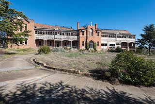 Fire damaged ruins of St. John's Orphanage