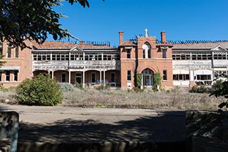 Fire damaged ruins of St. John's Orphanage