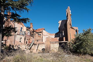 Burnt-out front wing of St. John's Orphanage