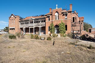 Fire damaged ruins of St. John's Orphanage