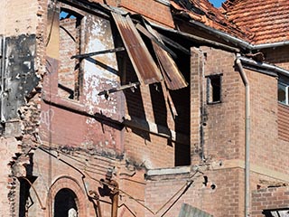 Partially collapsed ruins of St. John's Orphanage