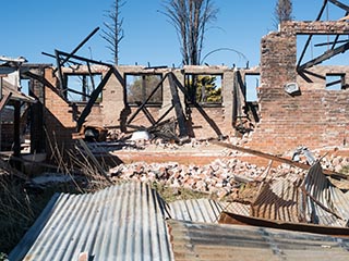 Burnt-out rear building at St. John's Orphanage