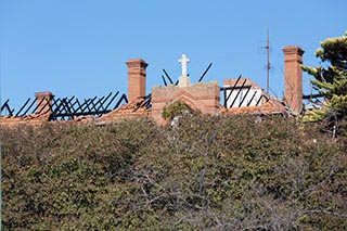 Roof of St. John's Orphanage above trees