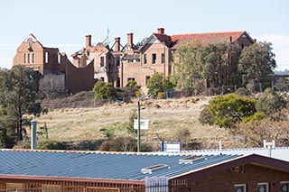 Fire damaged roof of St. John's Orphanage