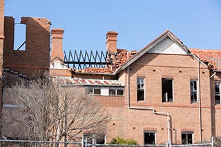 Fire damaged ruins of St. John's Orphanage