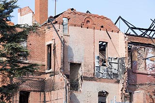 Partially collapsed ruins of St. John's Orphanage