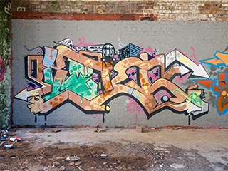 Graffiti in Abandoned Tooth & Co Maltings, Mittagong