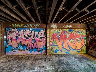 Graffiti in Abandoned Tooth & Co Maltings, Mittagong