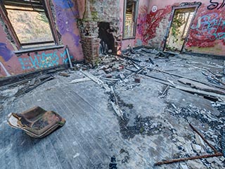 Burnt Out House in Mittagong, Australia