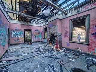 Burnt Out House in Mittagong, Australia