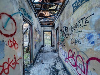 Burnt Out House in Mittagong, Australia