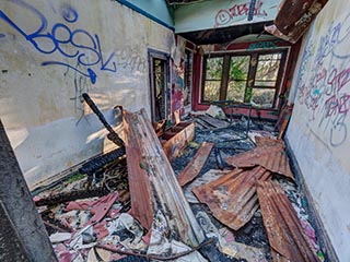 Burnt Out House in Mittagong, Australia