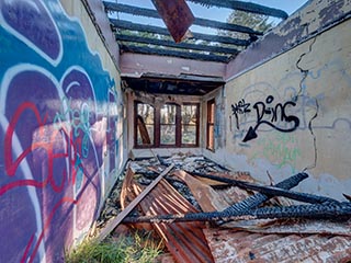 Burnt Out House in Mittagong, Australia