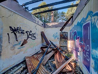 Burnt Out House in Mittagong, Australia