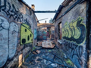 Burnt Out House in Mittagong, Australia