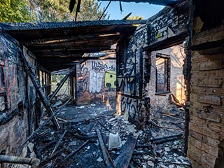 Burnt Out House in Mittagong, Australia