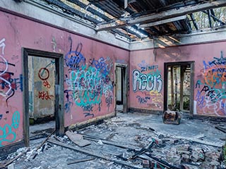 Burnt Out House in Mittagong, Australia