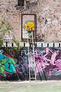 Graffiti in Abandoned Tooth & Co Maltings, Mittagong