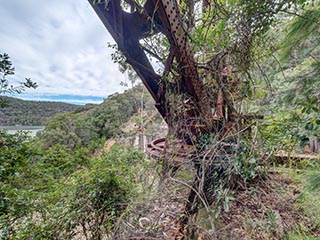 Abandoned steam crane at Wondabyne Quarry