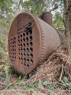 Abandoned boiler at Wondabyne Quarry