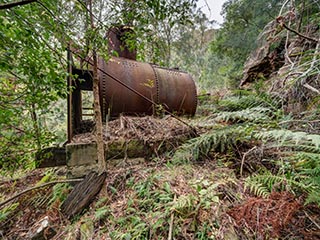 Abandoned boiler at Wondabyne Quarry