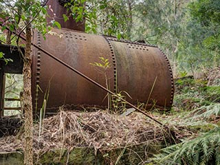 Abandoned boiler at Wondabyne Quarry