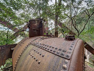 Abandoned boiler at Wondabyne Quarry