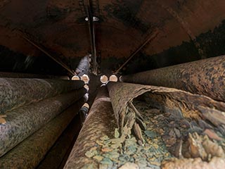 Interior of abandoned boiler