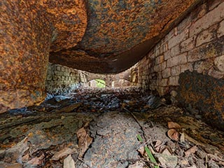 Fire pit of abandoned boiler