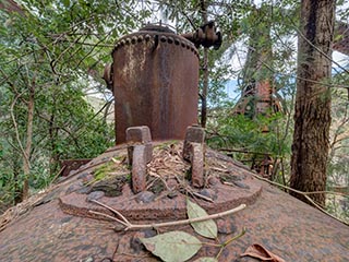 Abandoned boiler at Wondabyne Quarry