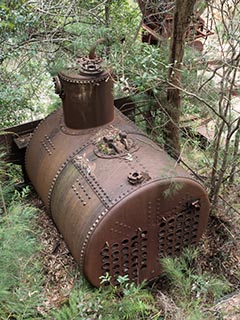 Abandoned boiler at Wondabyne Quarry