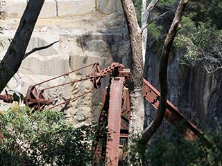 Abandoned steam crane at Wondabyne Quarry