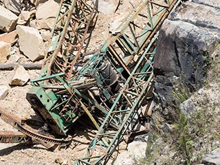 Wrecked crane at Wondabyne Quarry