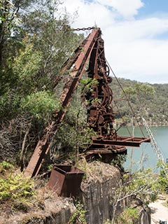 Abandoned steam crane at Wondabyne Quarry