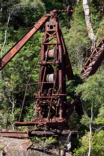 Abandoned steam crane at Wondabyne Quarry