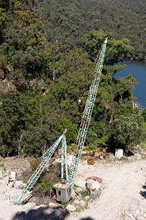 Disused crane at Wondabyne Quarry