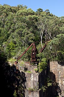 Abandoned steam crane at Wondabyne Quarry