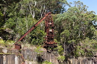 Abandoned steam crane at Wondabyne Quarry