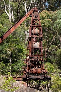 Abandoned steam crane at Wondabyne Quarry