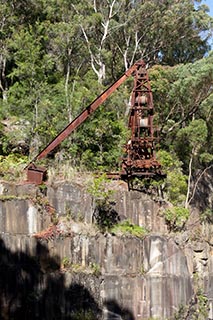 Abandoned steam crane at Wondabyne Quarry