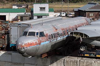 Convair 240 airliner in a junkyard in Mie Prefecture, Japan