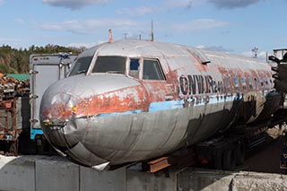 Convair 240 airliner in a junkyard in Mie Prefecture, Japan