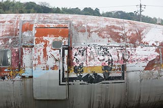 Convair 240 airliner in a junkyard in Mie Prefecture, Japan