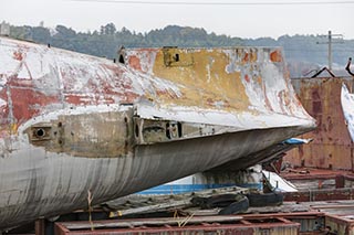 Convair 240 airliner in a junkyard in Mie Prefecture, Japan