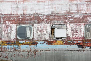 Convair 240 airliner in a junkyard in Mie Prefecture, Japan