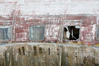 Convair 240 airliner in a junkyard in Mie Prefecture, Japan