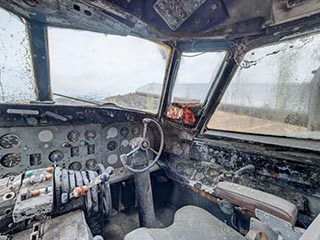 Cockpit of Convair 240 airliner