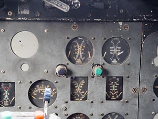 Instrument panel of Convair 240 airliner