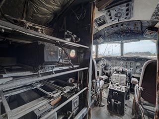 Avionics bay of Convair 240 airliner